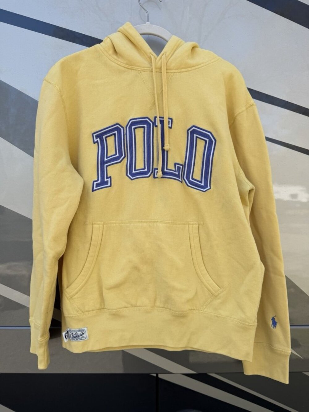 Polo Ralph Lauren yellow blue embroidered logo hoodie preppy M streetwear